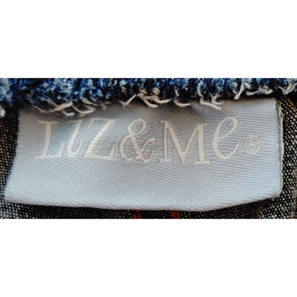 Classic Wide Leg Cropped Pants Liz&Me 38" Pull On 19" Inseam Blue Denim - Picture 2 of 10